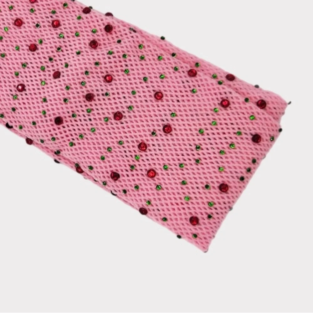 3/$20 Kids Mesh Fishnet Net Tights Baby Rhinestone Pantyhose- Pink